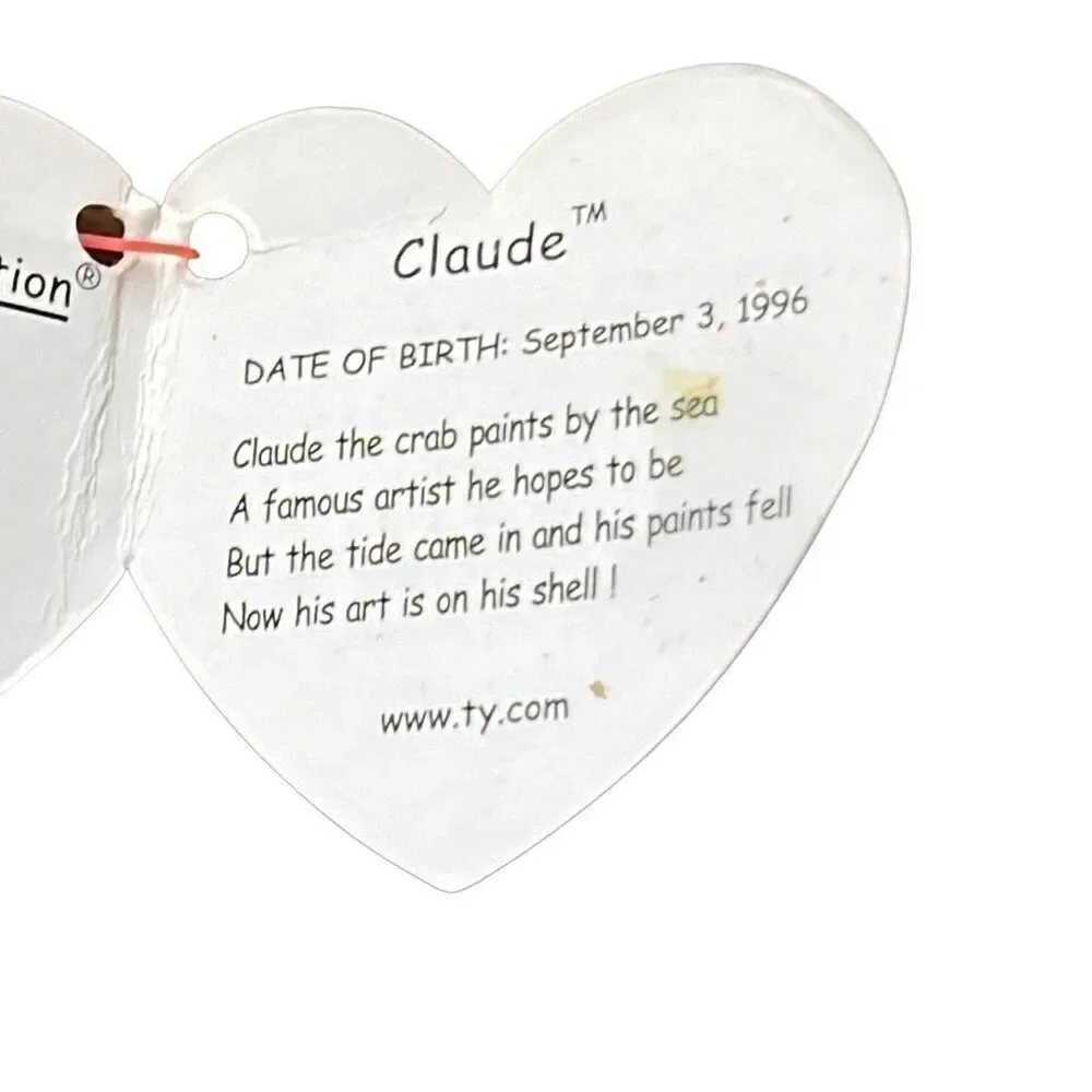 TY Toys Multicolor The Beanie Babies Collection Claude the Crab Stuffed One Size - Picture 5 of 10